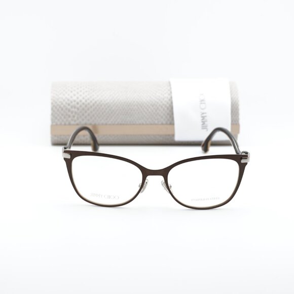Jimmy Choo JC256 012R 00 Cat Eye 53mm Eyeglasses - Brown/Silver - Picture 3 of 10